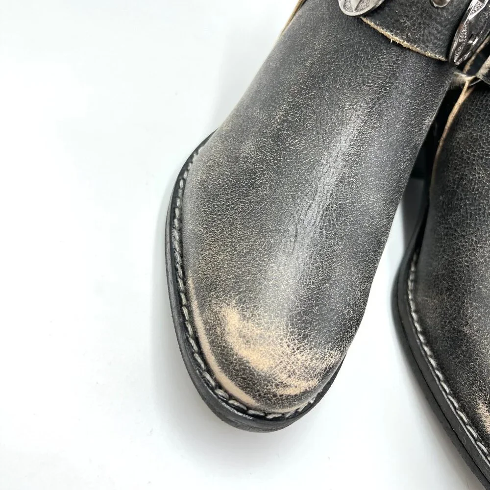 Chinese Laundry Womens Size 6 Black Distressed Austin Western Style‎ Ankle Boots